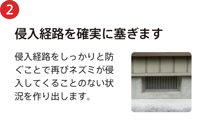 侵入経路を確実に塞ぎます